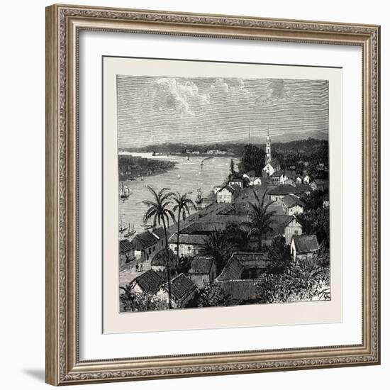 View of the City of Tuxpan from Observatory Hill, Looking West, Mexico, 1888-null-Framed Giclee Print