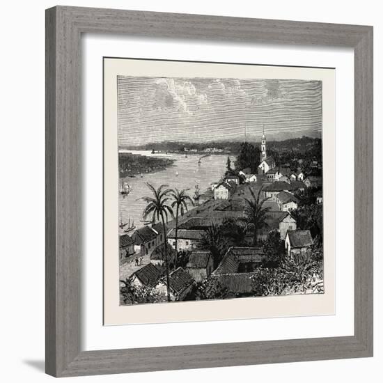 View of the City of Tuxpan from Observatory Hill, Looking West, Mexico, 1888-null-Framed Giclee Print