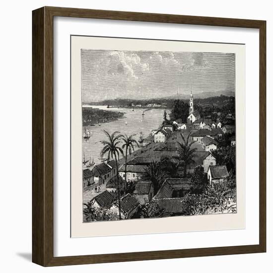 View of the City of Tuxpan from Observatory Hill, Looking West, Mexico, 1888-null-Framed Giclee Print