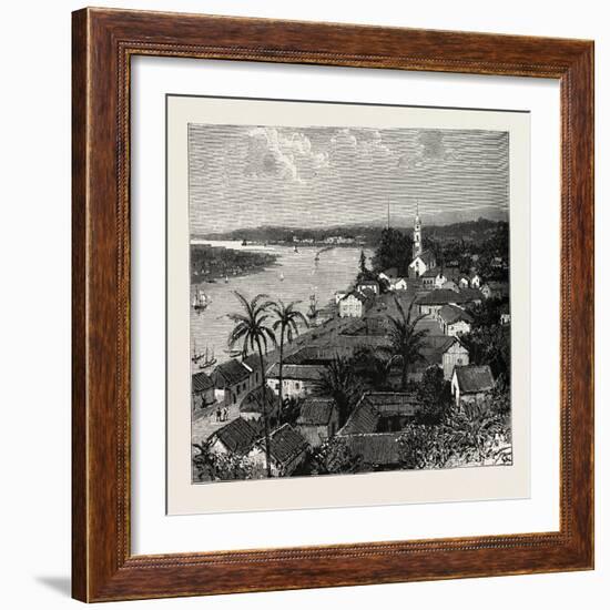 View of the City of Tuxpan from Observatory Hill, Looking West, Mexico, 1888-null-Framed Giclee Print