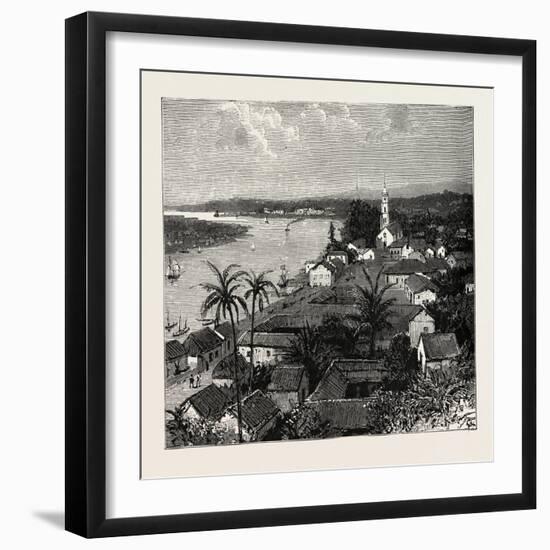 View of the City of Tuxpan from Observatory Hill, Looking West, Mexico, 1888-null-Framed Giclee Print