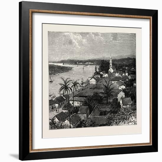 View of the City of Tuxpan from Observatory Hill, Looking West, Mexico, 1888-null-Framed Giclee Print