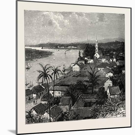 View of the City of Tuxpan from Observatory Hill, Looking West, Mexico, 1888-null-Mounted Giclee Print
