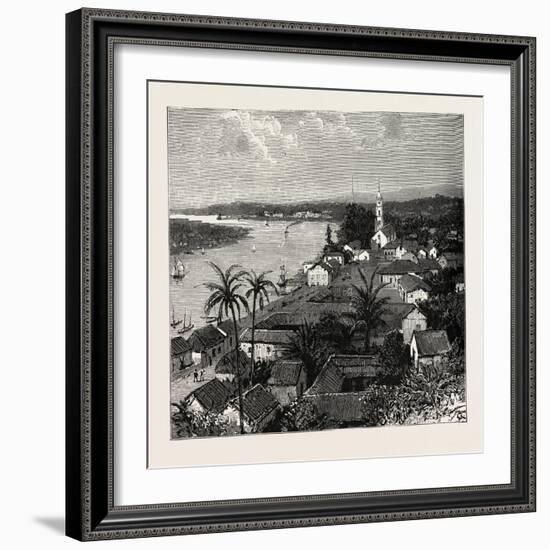 View of the City of Tuxpan from Observatory Hill, Looking West, Mexico, 1888-null-Framed Giclee Print