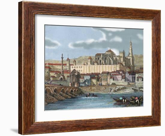 View of the City with the Mosque, Cordoba,  Andalusia, Spain-Prisma Archivo-Framed Photographic Print