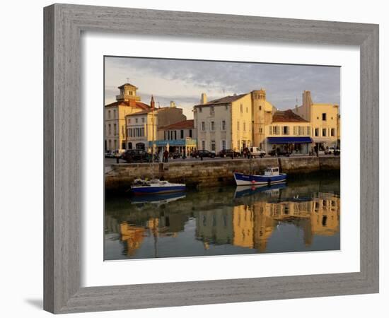 View of the Clemenceau Quay, Port Area, Saint Martin, Ile De Re, Charente Maritime, France, Europe-De Mann Jean-Pierre-Framed Photographic Print