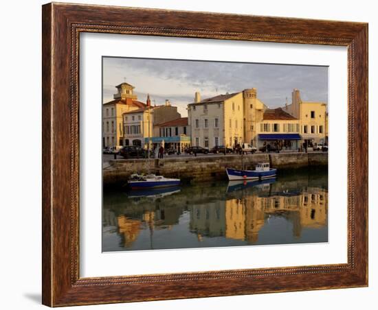 View of the Clemenceau Quay, Port Area, Saint Martin, Ile De Re, Charente Maritime, France, Europe-De Mann Jean-Pierre-Framed Photographic Print