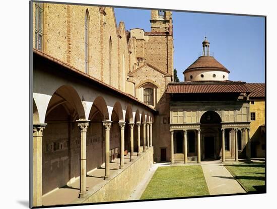 View of the Cloisters and the Pazzi Chapel, 1429-46-Filippo Brunelleschi-Mounted Giclee Print