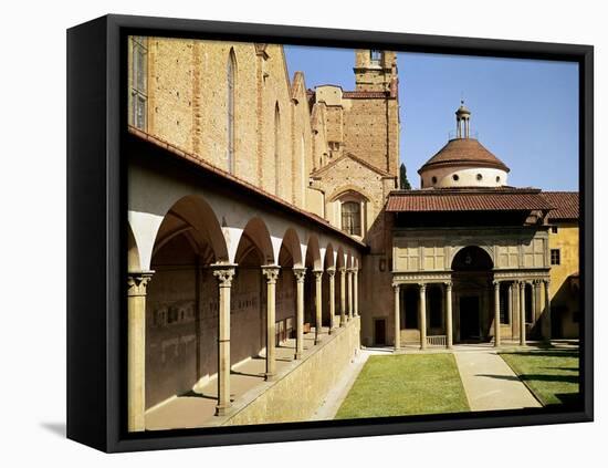 View of the Cloisters and the Pazzi Chapel, 1429-46-Filippo Brunelleschi-Framed Premier Image Canvas