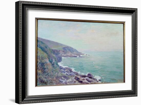 View of the Coasts of Wales in the Mist Painting by Alfred Sisley (1839-1899) 1897 Sun. 0,65X0,92 M-Alfred Sisley-Framed Giclee Print