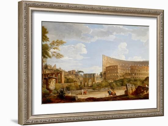 View of the Colosseum, 1735 (Oil on Canvas)-Giovanni Paolo Pannini or Panini-Framed Giclee Print