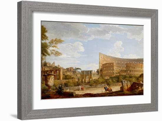 View of the Colosseum, 1735 (Oil on Canvas)-Giovanni Paolo Pannini or Panini-Framed Giclee Print