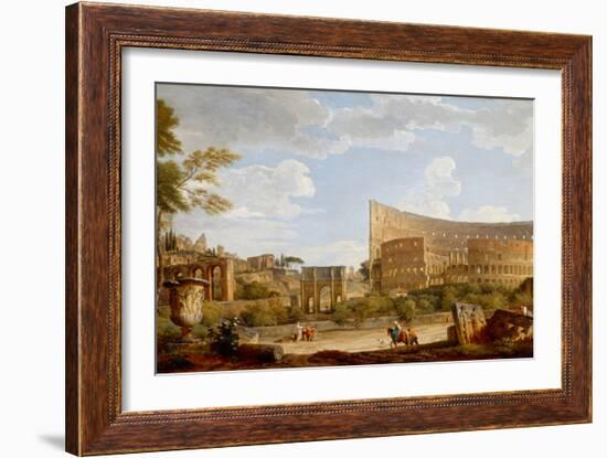 View of the Colosseum, 1735 (Oil on Canvas)-Giovanni Paolo Pannini or Panini-Framed Giclee Print