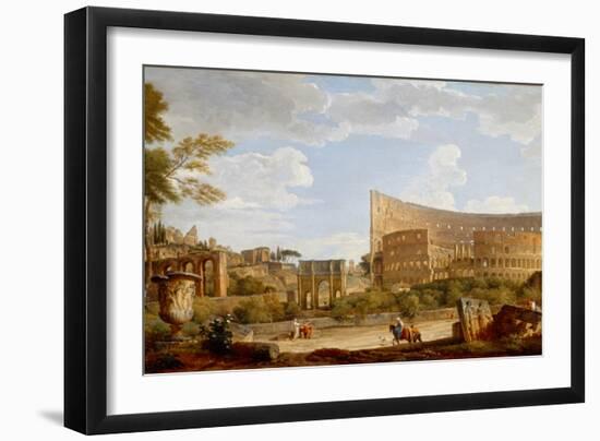 View of the Colosseum, 1735 (Oil on Canvas)-Giovanni Paolo Pannini or Panini-Framed Giclee Print