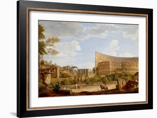 View of the Colosseum, 1735 (Oil on Canvas)-Giovanni Paolo Pannini or Panini-Framed Giclee Print