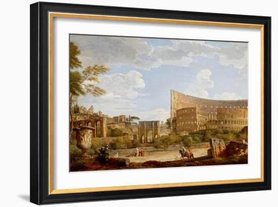 View of the Colosseum, 1735 (Oil on Canvas)-Giovanni Paolo Pannini or Panini-Framed Giclee Print