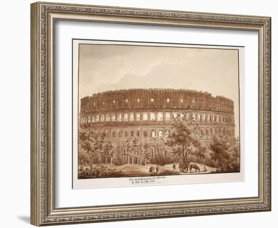 View of the Colosseum from the Baths of Titus, in the Year 1788, 1833-Agostino Tofanelli-Framed Giclee Print