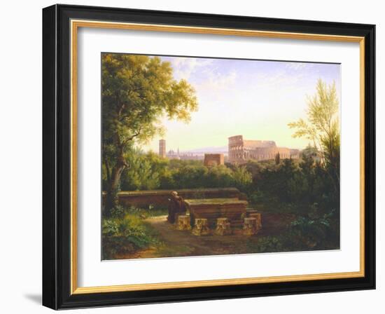 View of the Colosseum from the Orti Farnesiani, 1833-Antoine Felix Boisselier-Framed Giclee Print