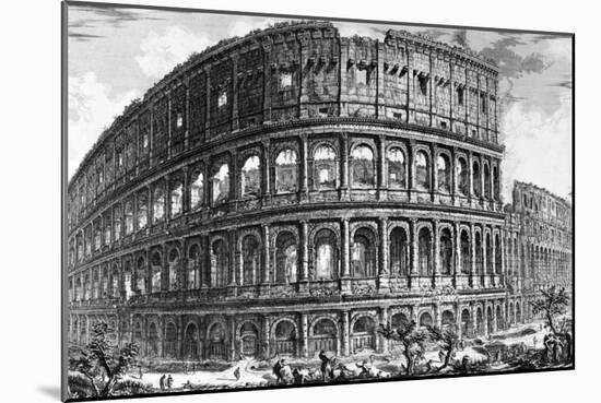 View of the Colosseum, from the 'Views of Rome' Series, C.1760-Giovanni Battista Piranesi-Mounted Giclee Print