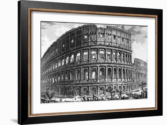 View of the Colosseum, from the 'Views of Rome' Series, C.1760-Giovanni Battista Piranesi-Framed Premium Giclee Print