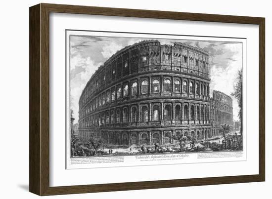 View of the Colosseum in Rome by Piranesi, 1761 (Engraving)-Giovanni Battista Piranesi-Framed Giclee Print