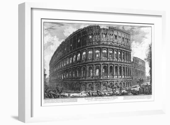 View of the Colosseum in Rome by Piranesi, 1761 (Engraving)-Giovanni Battista Piranesi-Framed Giclee Print