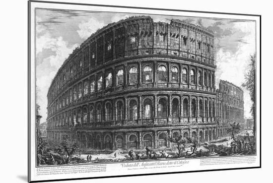 View of the Colosseum in Rome by Piranesi, 1761 (Engraving)-Giovanni Battista Piranesi-Mounted Giclee Print