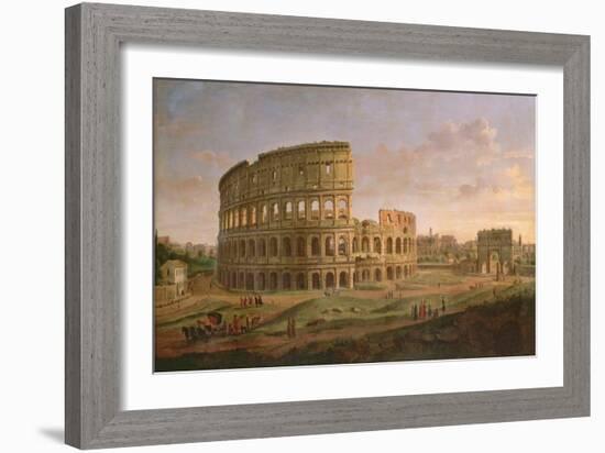 View of the Colosseum with the Arch of Constantine, C.1716-Gaspar van Wittel-Framed Giclee Print