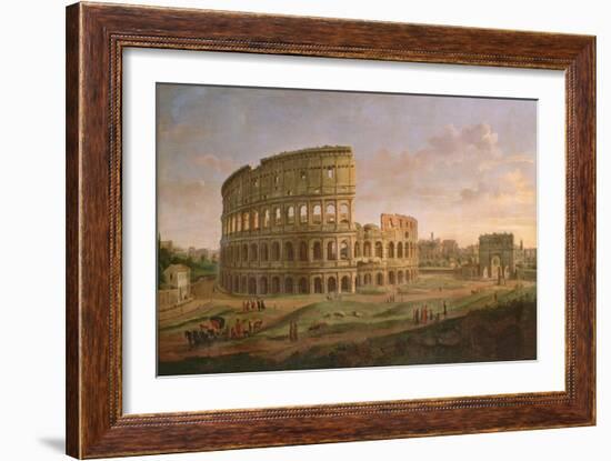 View of the Colosseum with the Arch of Constantine, C.1716-Gaspar van Wittel-Framed Giclee Print