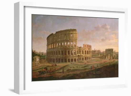 View of the Colosseum with the Arch of Constantine, C.1716-Gaspar van Wittel-Framed Giclee Print