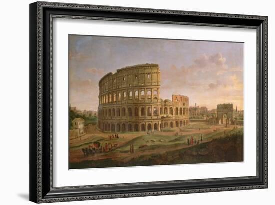 View of the Colosseum with the Arch of Constantine, C.1716-Gaspar van Wittel-Framed Giclee Print