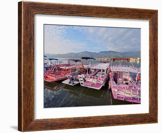 View of the colourful boats in Paraty, State of Rio de Janeiro, Brazil, South America-Karol Kozlowski-Framed Photographic Print