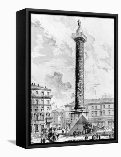 View of the Column of Marcus Aurelius in the Piazza Colonna, from the 'Views of Rome' Series,…-Giovanni Battista Piranesi-Framed Premier Image Canvas