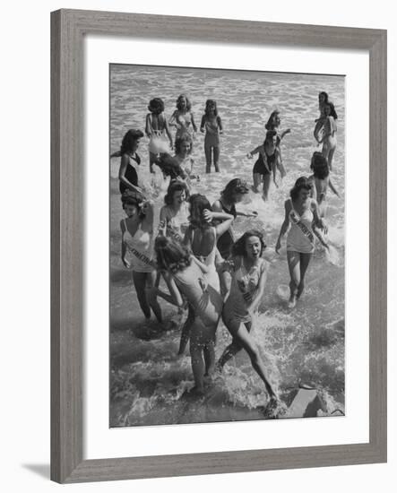 View of the Contestants at the Atlantic City Beauty Contest-Peter Stackpole-Framed Photographic Print