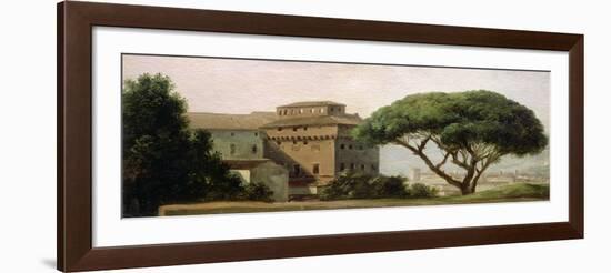 View of the Convent of Ara Coeli: the Umbrella Pine (Oil on Paper)-Pierre Henri de Valenciennes-Framed Giclee Print