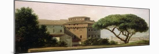 View of the Convent of Ara Coeli: the Umbrella Pine (Oil on Paper)-Pierre Henri de Valenciennes-Mounted Giclee Print