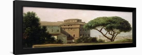 View of the Convent of Ara Coeli: the Umbrella Pine (Oil on Paper)-Pierre Henri de Valenciennes-Framed Giclee Print
