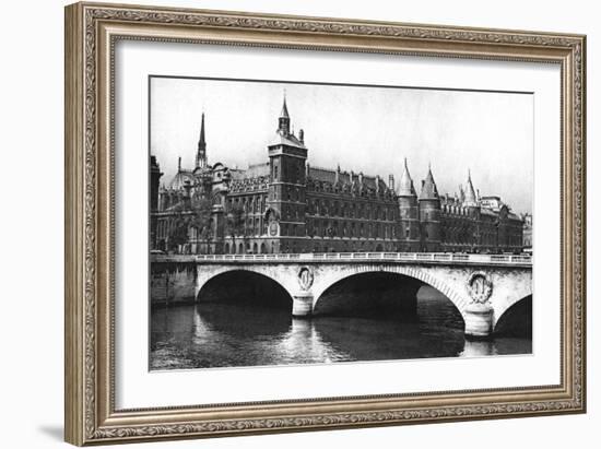 View of the Courts of Justice and the Pont Neuf from the River Seine, Paris, 1931-Ernest Flammarion-Framed Giclee Print