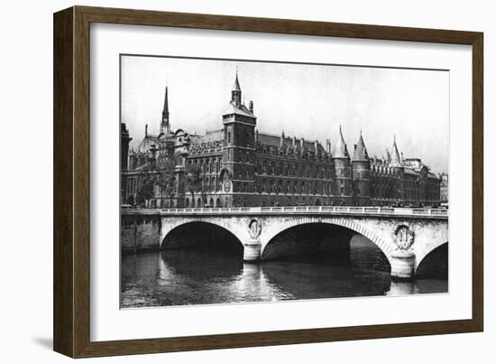 View of the Courts of Justice and the Pont Neuf from the River Seine, Paris, 1931-Ernest Flammarion-Framed Giclee Print