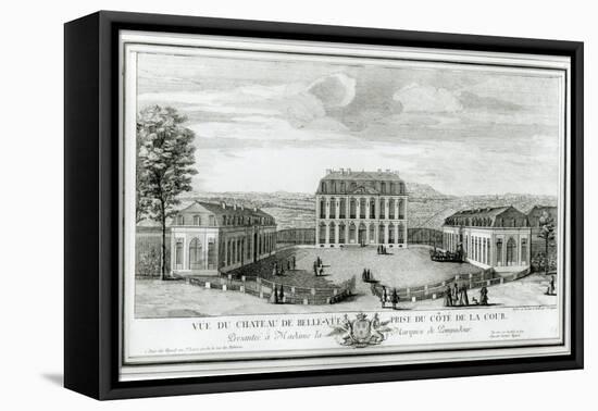 View of the Courtyard Facade of the Bellevue Castle, c.1750-Jacques Rigaud-Framed Premier Image Canvas