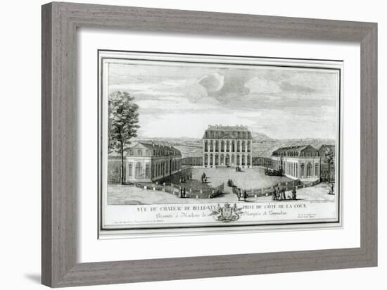 View of the Courtyard Facade of the Bellevue Castle, c.1750-Jacques Rigaud-Framed Giclee Print