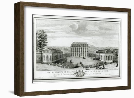 View of the Courtyard Facade of the Bellevue Castle, c.1750-Jacques Rigaud-Framed Giclee Print