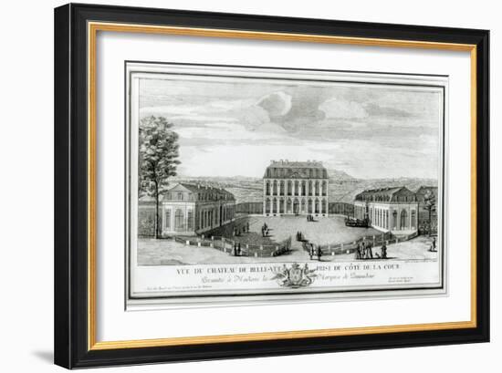 View of the Courtyard Facade of the Bellevue Castle, c.1750-Jacques Rigaud-Framed Giclee Print