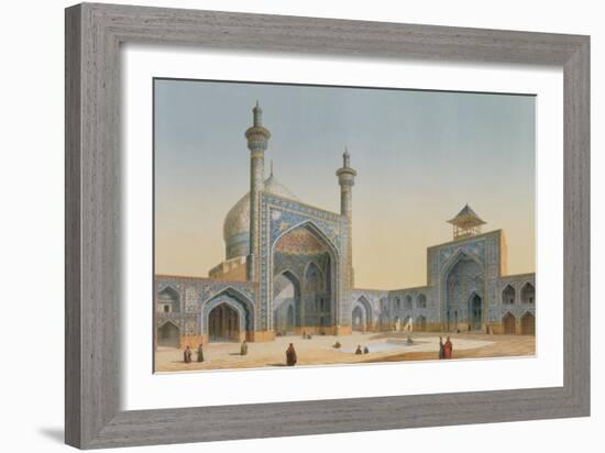 View of the Courtyard of the Mesdjid-I-Shah, Isfahan, from "Modern Monuments of Persia"-Pascal Xavier Coste-Framed Giclee Print