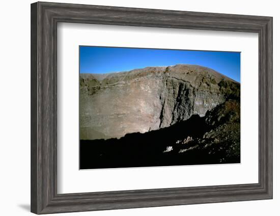 View of the crater of Mt Vesuvius. Artist: Unknown-Unknown-Framed Photographic Print