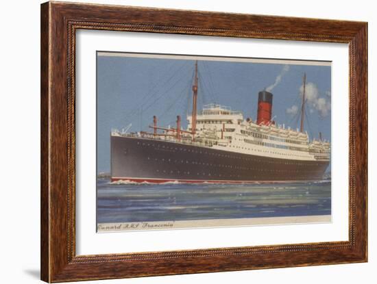 View of the Cunard R.M.L. Franconia Cruise Ship-Lantern Press-Framed Art Print