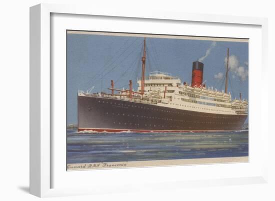 View of the Cunard R.M.L. Franconia Cruise Ship-Lantern Press-Framed Art Print