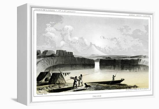 View of the Dalles River on 12 November 1853-Thomas H. Ford-Framed Premier Image Canvas