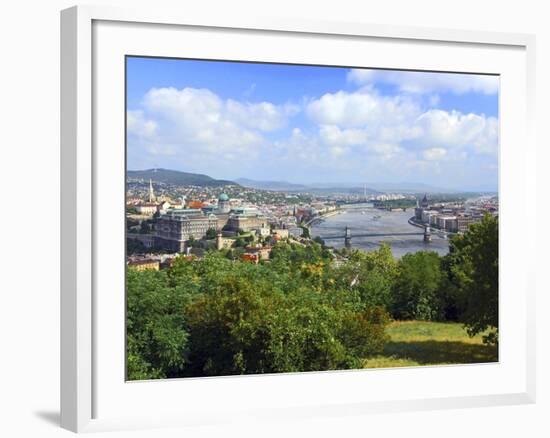 View of the Danube River, Budapest, Hungary-Miva Stock-Framed Photographic Print