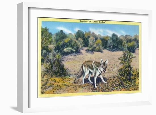 View of the Desert Outlaw, the Coyote-Lantern Press-Framed Art Print